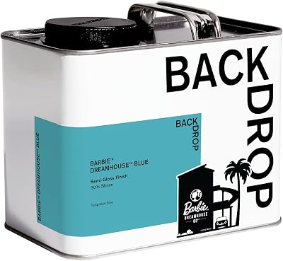BACKDROP | Premium Exterior Paint | Semi-Gloss Finish for Outdoor Trim & Doors | Self-Priming, Low VOC, Green Wise Certified | BARBIE™ DREAMHOUSE™ BLUE – Turquoise Blue | 0.5 Gallon