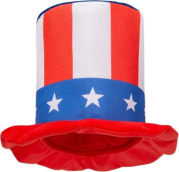 4th of July Top Hat,American Patriotic Uncle Sam Top Hat for Adult Independent Day Party Supplies