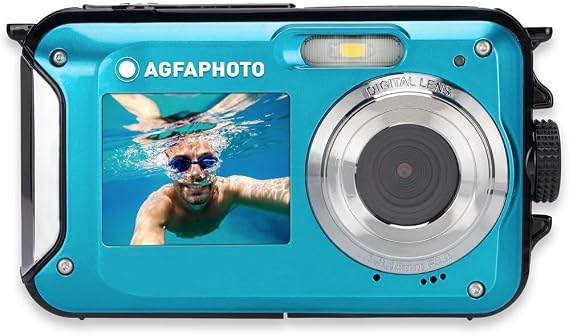 AGFA Photo Realishot WP8000 - Waterproof Digital Camera, 24 MP, Full HD Video, Dual LCD Screen, 16x Digital Zoom, Digital Stabilizer, Lithium Battery | Lithium Battery, 24 MP, 16x Zoom, Full HD Video, Dual LCD Screen