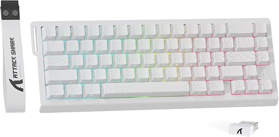 ATTACK SHARK X68PRO HE Rapid Trigger Keyboard, 3 Modes Connection, 8KHZ for Compact Gaming, 0.125ms Ultra Low Latency