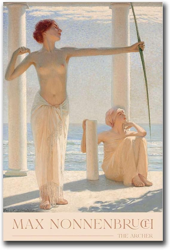 Chen Lin Wall Art Canvas Print Max Nonnebruch The Archer Gallery Exhibition Art Print Vintage Poster Bedroom Kitchen Office Home Wall Decor 8x12inch