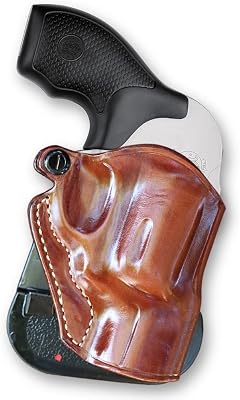 Premium Leather OWB Paddle Holster Open Top Fits Charter Arms Bulldog 44 Special Boomer 2 Tapered Barrel, Right Hand Draw, Brown Color #1476#