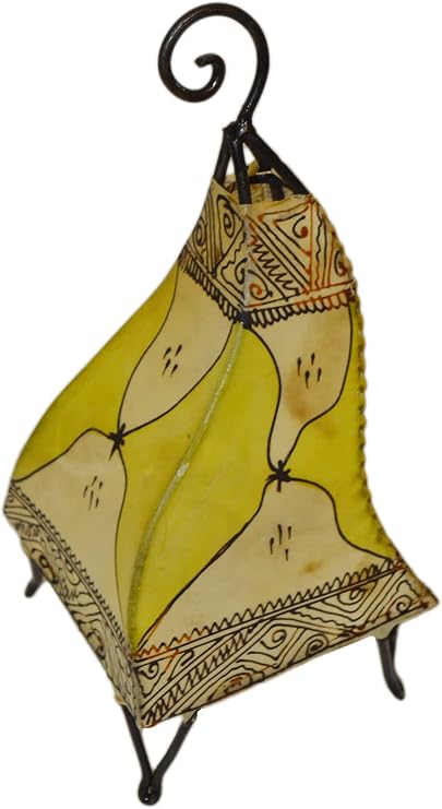 Henna Lamps & Sconces Moroccan Hand Made Leather lamp Henna Tattoo African Yellow Beige