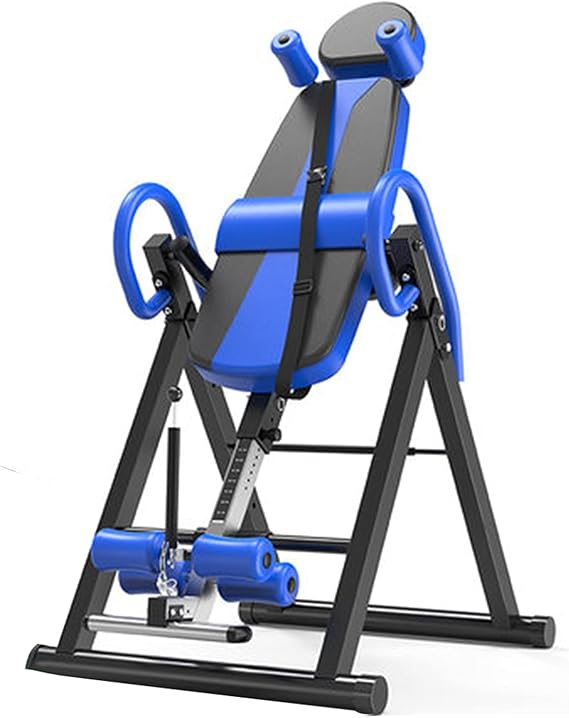 Inversion Table Adjustable Foldable For Storage With Protective Belt Headrest Heavy Duty Inverted Back Stretching Machine Gravity Table For Home Exercise 220lbs Max Capacity