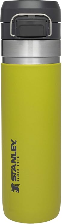Stanley Quick Flip GO Water Bottle 24 oz | Push Button Lid | Leakproof and Packable for Travel and Sports | Insulated Stainless Steel | BPA-Free | Aloe