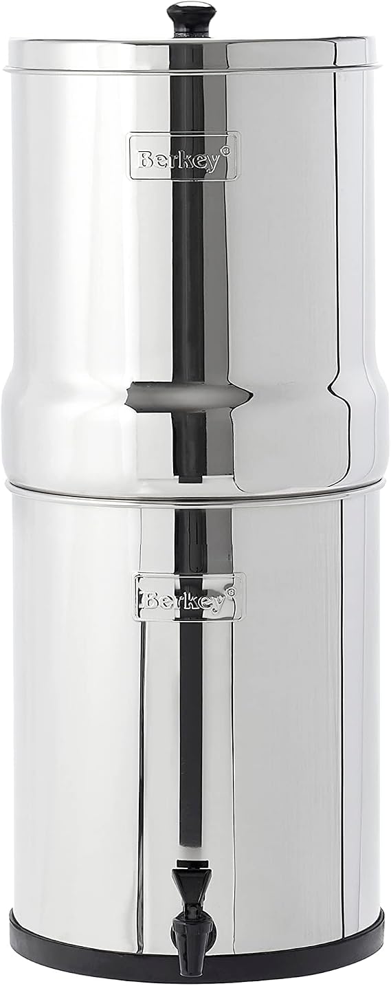 Big Berkey Gravity-Fed Stainless Steel Countertop Water Filter System 2.25 Gallon with 2 Authentic Black Berkey Elements BB9-2 Filters