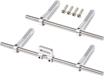 AMK Adjustable 110 Scale Bumper Mount Front Rear, Metal Bumper Set Complete for RC Crawler Body LCG Chassis Axial SCX10 II Element Enduro Gen7 Gen8 TRX6 TRX4 Upgrades Silver