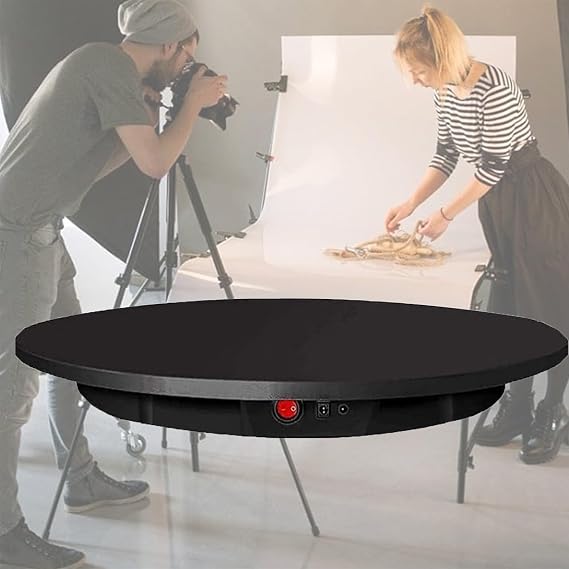 Rotating Display Stand,Motorized Turntable Display Stand for Product Displays and Photography Such As Jewelry, Electronics, Cosmetics, and 3D Scanning,Black-42cm