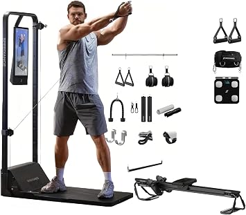 Speediance Gym Monster 2 & AeroRow Rowing Bench & PowerGrip Smart Handles & Weight Lifting Belt & Smart Body Fat Scale Bundle