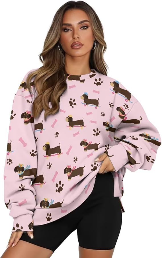 Cozeyat Women's Sweatshirts - Oversized Crewneck Pullover Casual Long Sleeve Fall Winter Tops