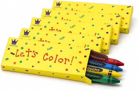 CrayonKing 2000 Bulk Crayons, 500 Boxed Crayon Packs of 4