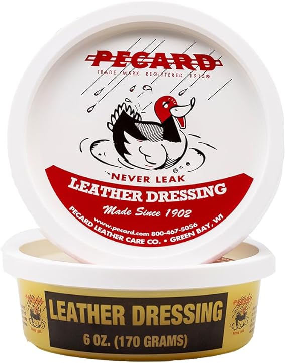 Leather Dressing 6 oz Waterproofer and All-Purpose Leather Conditioner for Oil-Tanned, Chrome-Tanned, and Exotic Leathers Cleans, Conditions, and Preserves