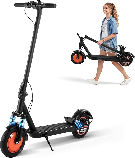 Foldable Electric Scooter for Adults, 1000W Peak Motor 48V 9Ah E-Scooter, 21Mph Speed & 25Mile Range, Dual Suspension, Dual Braking