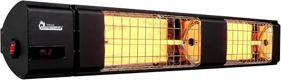 DR. INFRARED HEATER DR-239 3000W Indoor & Outdoor Infrared Patio Heater, Wall or Ceiling Mount, IP55 Weatherproof, Commercial or Residential, 220V-240V Electric Heater with Remote & Mounting Kit