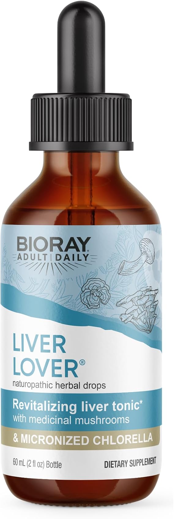 BIORAY Daily Liver Lover - 2 fl oz - Supports the Liver & Adrenals - Non-GMO, Vegan, Gluten Free