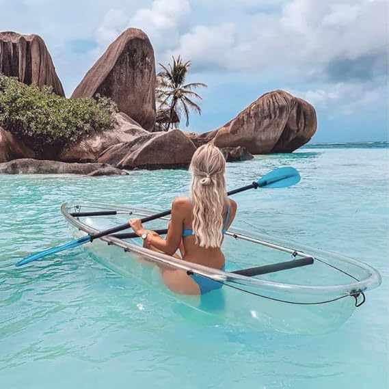 Clear Transparent 2 Person 11ft. Kayak Canoe with Colorful LED Lights NEW