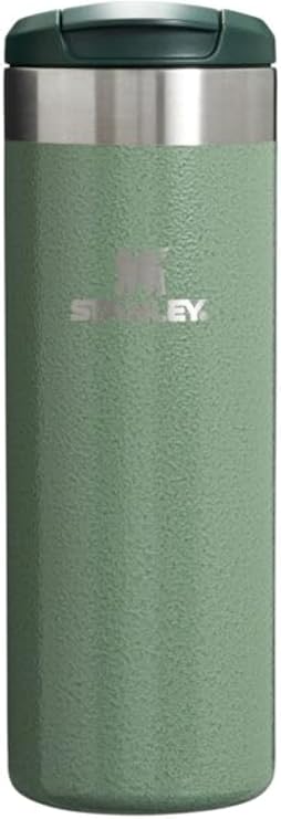 Stanley AeroLight Transit Bottle, Vacuum Insulated Tumbler for Coffee, Tea and Drinks with Ultra-Light Stainless Steel, 16 Oz, Hammertone Green