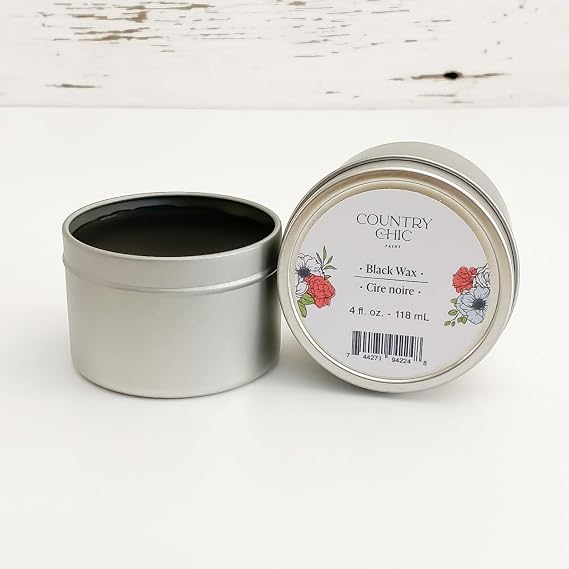 Furniture Wax - 100% Natural Sealant for Chalk Furniture Paint or Raw Wood, Light Protection, Easy To Apply, No Odor, Eco-Friendly - 7 Color Choices - Black (4 oz)