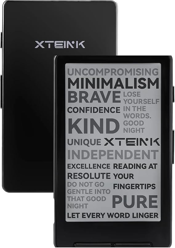 XTEINK X4 4.3" Pocket E-Ink E-Book Reader, 2.72 oz, Space Black | Ultra-thin 0.23" & 2.72 oz design with physical page-turn buttons, MagSafe magnetic back, 16GB storage & eye-care E-Ink