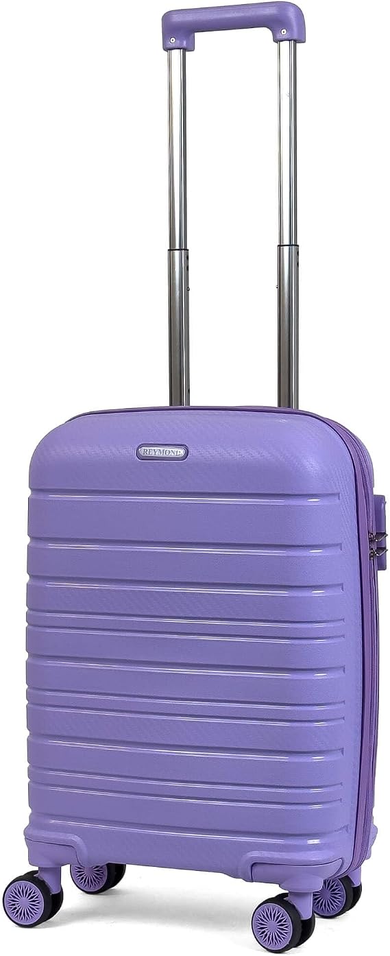 Reymond Carbon PP Travel Suitcase Horizon Series Unbreakable Suitcase 4 Wheel Telescopic Pull Sleeves, Lilac - Cabin Size