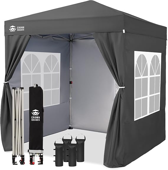 CROWN SHADES 2x2m Pop Up Garden Gazebo, Waterproof Outdoor Canopy Tent