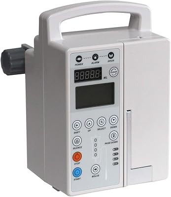 Rechargeable Automatic Audible and Visual Alarm Veterinary In-fusion Pump, Portable Fluid Administration Pump Machine with LCD Display, KVO, Alarm, Calibration