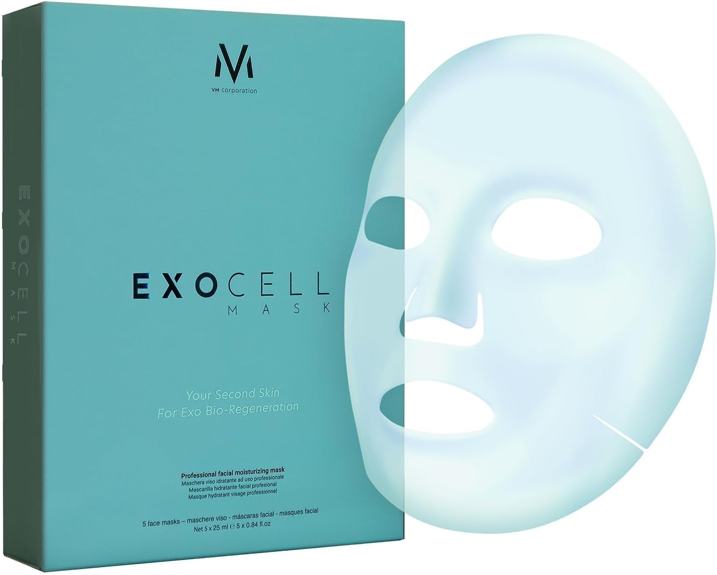 EXOCELL MASK Advanced Skincare - Deeply Hydrating, Moisturising, Anti-Wrinkle & Anti-Ageing Skin Repair with Hyaluronic Acid, Exosomes, Peptides. Plumps, Lifts & Rejuvinates Skin | 5 Masks (Full Set)