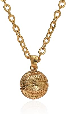 Basketball Necklace for Men Basketball Pendant Necklace Gold Basketball Jewelry Gift Graduation Birthday Valentines Day Gift for Boys Girls
