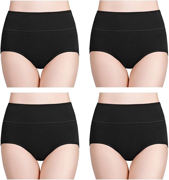 wirarpa Ladies Knickers Cotton Full Briefs High Waisted Underwear Panties for Women Multipack