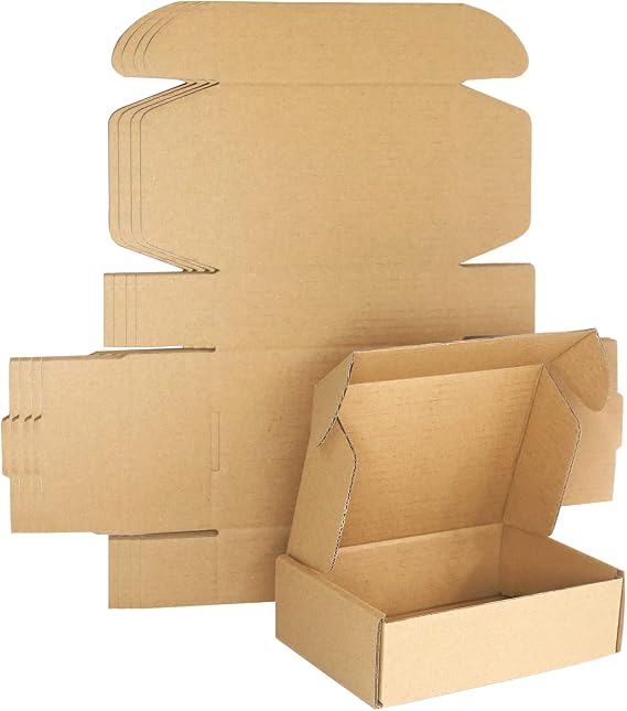 Small Shipping Boxes 130 x 90 x 40 mm Maxi Letter Boxes for Postal Mailing Shipping Bags Goods Shipment Brown Packaging Boxes for Shop Storage or Gift Box Corrugated Cardboard (Pack of 10)