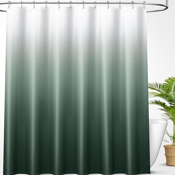 OLANLY Luxury Shower Curtain Set 72x72, Waterproof and Washable, 12 Hooks