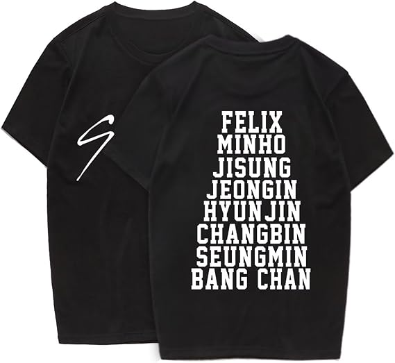 KPOP Skz Felix Merch T-Shirt Skz Bangchan Support Shirt Han Jisung Hyunjin Minho Changbin Shirt Unisex Tee Top