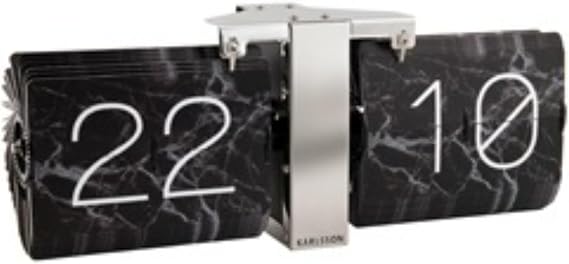 KARLSSON Table Clock Flapper / Flip Clock No Case Marble Black