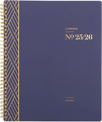Cambridge Planner 2025-2026 Academic, Weekly & Monthly, 8-12 x 11, Large, WorkStyle Classic, Monthly Tabs, Flexible Cover, Future Dusk 1606-905A-58