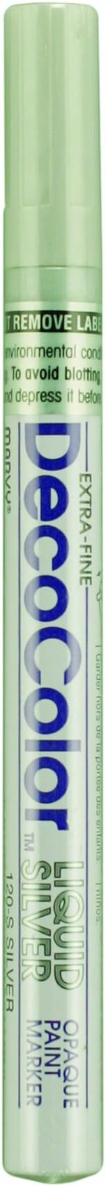 Uchida 120-C-SLV Marvy Deco Color Liquid Extra Fine Paint Marker, Silver
