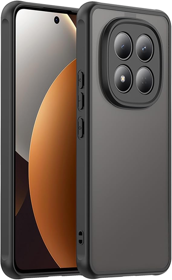 Ultra Thin Matte Case for Xiaomi Redmi Note 15 Pro 4G, Military Grade Drop Protection, Frosted Translucent PC Back & Soft TPU Edge Bumper Cover, Black