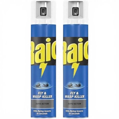2 x 300ml Ra!d Rapid Action FLY & WASP Killer, Fly Killer Spray For Indoor Use(Total 600ML), BLUE