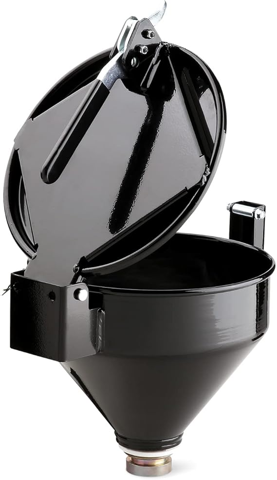 PIG Drum Funnel | Burpless Steel Drum Funnel | for 20 to 55 gal. Plastic or Steel Drums w/ 2" NPT | Black | DRM1125-BK-NPT