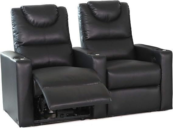 Octane Excel XS800 Black Bonded Home Theater Seating (Row of 2)