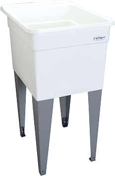 Mustee 21F Lil'Tub Utilatub Laundry Tub Floor Mount, 24-Inch x 18-Inch, White