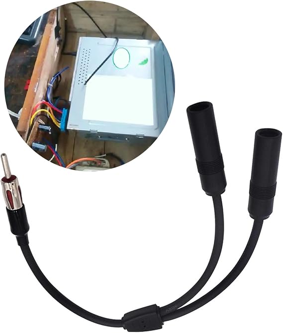 Car AM FM Splitter Adapter,1 Male and 2 Female Y Adapter Connectors,Auto Radio Stereo Extension Cable,Suitable for Cars, SUV, Truck