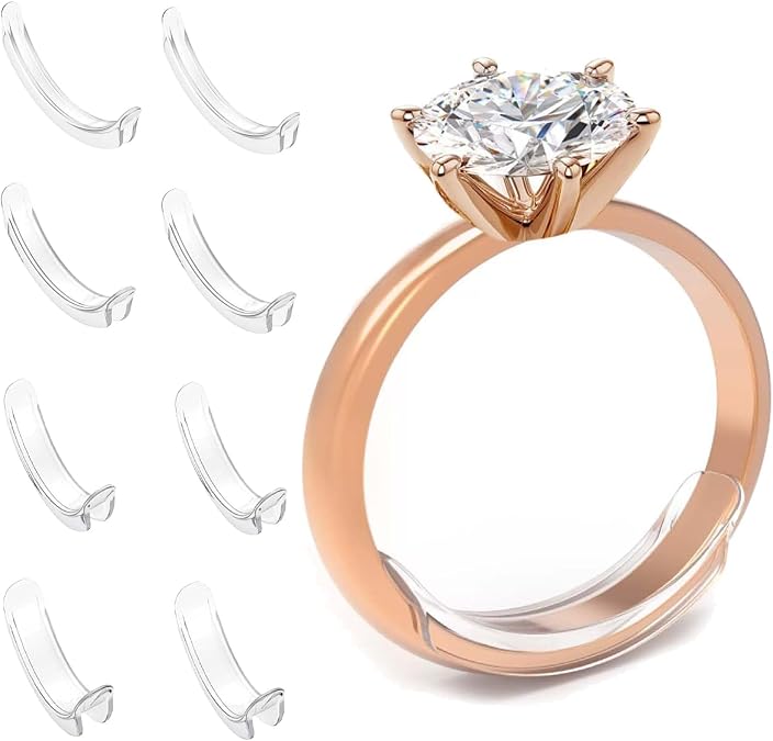 8 Pcs Ring Adjuster for Loose Rings, Transparent Ring Size Adjuster