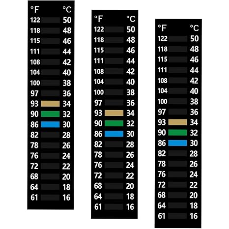 3PCS Aquarium Thermometer Strip 61-122F(15-50C) for Brewing Aquarium | Easy-to-Read Fish Tank Thermometer Stick on Aquarium Test Strip for Aquarium Fish Tank, Adhesive Temperature Sticker Display