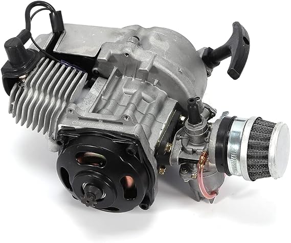 49CC Mini Motorcycle Engine 2 Stroke 1.3 Horsepower Pull Start Gasoline Motor for Minimotos, Pocket Bike, Mini Dirt Bike, ATV