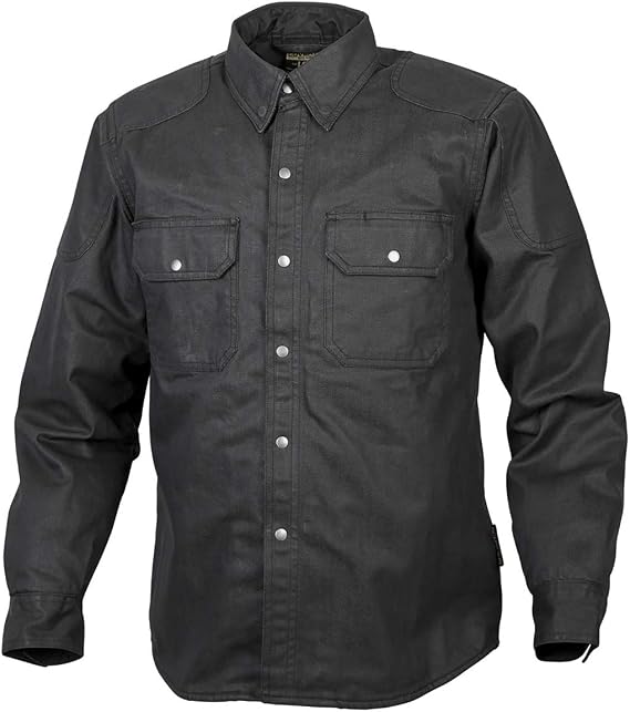 Scorpion unisex-adult Covert Waxed Shirt Waxed Riding Shirt(Black, X-Large), 1 Pack