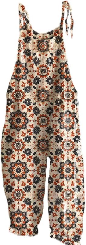Bengbobar Womens Jumpsuit Suspender Wide Leg Overall Loose Bib Overalls Summer Boho Baggy Jumpsuits Wide Legged Harem Pants