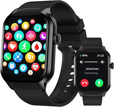 Smart Watch for Men AnswerMake Call, 2.01 HD Touch Screen Fitness Tracker with Heart Rate Blood Pressure SpO2 Monitor, IP67 Waterproof, 100Sport Mode Smart Watch for Android iOS Phones