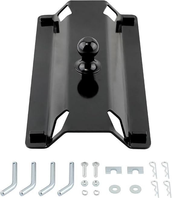 maXpeedingrods Gooseneck Plate for Fifth Wheel Rails with 2-5/16 inch Ball, Gooseneck Ball Plate for Standard Pickup Truck Bed Trailer Towing, 25000 LBS