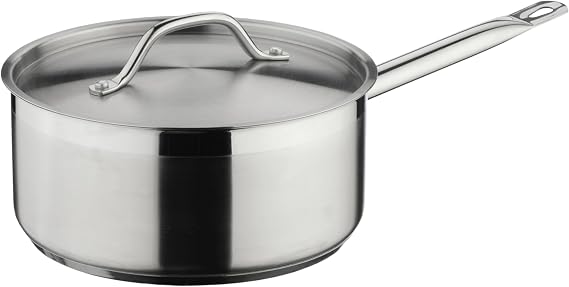 Plus Superior Blend Stainless Steel Saucepan & Lid, Strong Corrosion Resistance, 16cm Diameter, 1.9L, Silver
