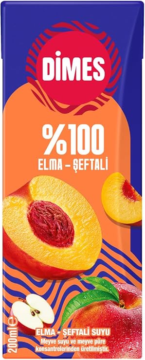 dimes%100 Elma-Şeftali 200Ml
